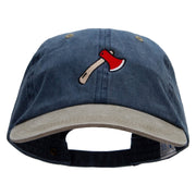 Camping Hatchet Embroidered Pigment Dyed Wash Caps