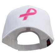 Hot Pink Ribbon Breast Cancer Embroidered Lady Cap