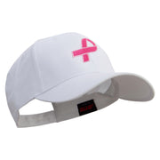 Hot Pink Ribbon Breast Cancer Embroidered Lady Cap