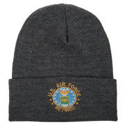 US Air Force Retired Circle Embroidered Long Beanie