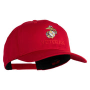 Marine Veteren Embroidered Solid Cotton Twill Pro Style Cap - Red OSFM