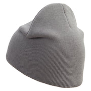 Passion Fruit Embroidered 8 inch Acrylic Short beanie - Grey OSFM