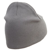 Passion Fruit Embroidered 8 inch Acrylic Short beanie - Grey OSFM