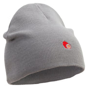 Passion Fruit Embroidered 8 inch Acrylic Short beanie - Grey OSFM