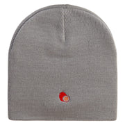 Passion Fruit Embroidered 8 inch Acrylic Short beanie - Grey OSFM