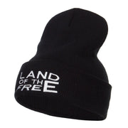 Land of the Free Embroidered Long Beanie