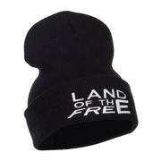 Land of the Free Embroidered Long Beanie