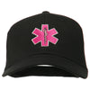 Pink Star of Life Embroidered Cotton Cap