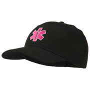 Pink Star of Life Embroidered Cotton Cap