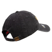 Licensed Golden US Army Embroidered Washed Solid Pigment Dyed Cotton Twill Brass Buckle Cap - Black OSFM