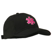 Pink Star of Life Embroidered Cotton Cap