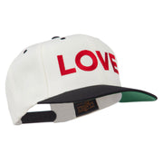 Love Embroidered Snapback Cap