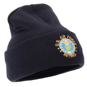 US Air Force Retired Circle Embroidered Long Beanie