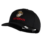 Marine Veteren Embroidered Solid Cotton Twill Pro Style Cap - Black OSFM