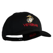 Marine Veteren Embroidered Solid Cotton Twill Pro Style Cap - Black OSFM