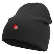 Passion Fruit Embroidered 8 inch Acrylic Short beanie - Black OSFM