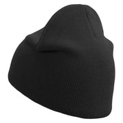 Passion Fruit Embroidered 8 inch Acrylic Short beanie - Black OSFM