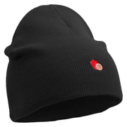 Passion Fruit Embroidered 8 inch Acrylic Short beanie - Black OSFM