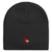 Passion Fruit Embroidered 8 inch Acrylic Short beanie - Black OSFM