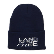 Land of the Free Embroidered Long Beanie