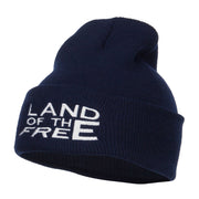 Land of the Free Embroidered Long Beanie