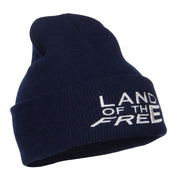 Land of the Free Embroidered Long Beanie