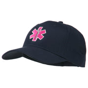 Pink Star of Life Embroidered Cotton Cap