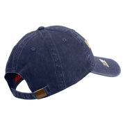Licensed Golden US Army Embroidered Washed Solid Pigment Dyed Cotton Twill Brass Buckle Cap - Navy OSFM