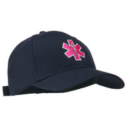 Pink Star of Life Embroidered Cotton Cap