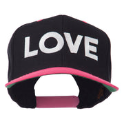 Love Embroidered Snapback Cap