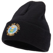 US Air Force Retired Circle Embroidered Long Beanie