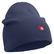 Passion Fruit Embroidered 8 inch Acrylic Short beanie - Navy OSFM