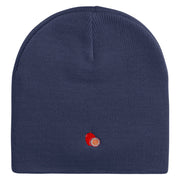 Passion Fruit Embroidered 8 inch Acrylic Short beanie - Navy OSFM