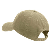 Licensed Golden US Army Embroidered Washed Solid Pigment Dyed Cotton Twill Brass Buckle Cap - Khaki OSFM