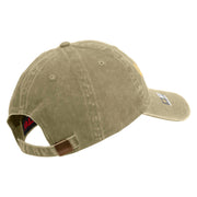 Licensed Golden US Army Embroidered Washed Solid Pigment Dyed Cotton Twill Brass Buckle Cap - Khaki OSFM