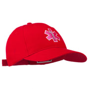 Pink Star of Life Embroidered Cotton Cap