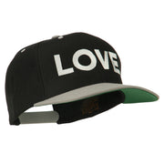 Love Embroidered Snapback Cap