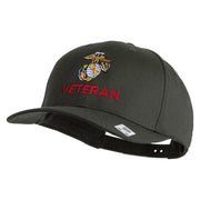 Marine Veteren Embroidered Solid Cotton Twill Pro Style Cap - Charcoal OSFM