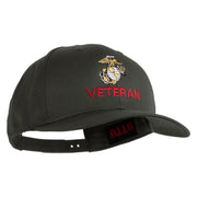 Marine Veteren Embroidered Solid Cotton Twill Pro Style Cap - Charcoal OSFM