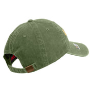 Licensed Golden US Army Embroidered Washed Solid Pigment Dyed Cotton Twill Brass Buckle Cap - Olive OSFM