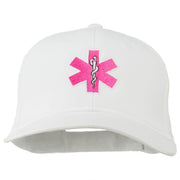 Pink Star of Life Embroidered Cotton Cap