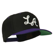 LA Embroidered Snapback Cap