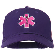 Pink Star of Life Embroidered Cotton Cap