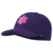 Pink Star of Life Embroidered Cotton Cap