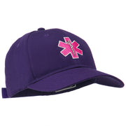 Pink Star of Life Embroidered Cotton Cap