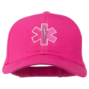 Pink Star of Life Embroidered Cotton Cap