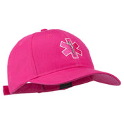 Pink Star of Life Embroidered Cotton Cap