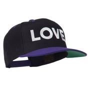 Love Embroidered Snapback Cap