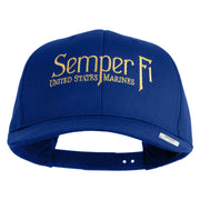 United States Marines Semper Fi Embroidered Solid Cotton Twill Pro Style Cap - Royal OSFM