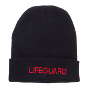 Lifeguard Embroidered Long Cuff Beanie